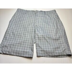 Nike Dri-FIT Shorts Mens 34 Gray Plaid Golf Standard Fit Performance‎